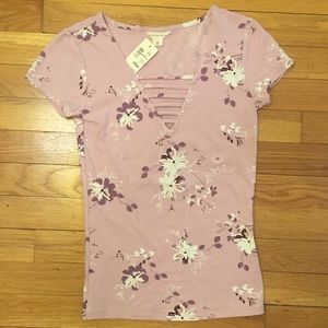 Aeropostale Strappy Front Bodycon Shirt NWT